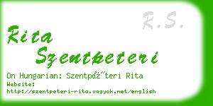 rita szentpeteri business card